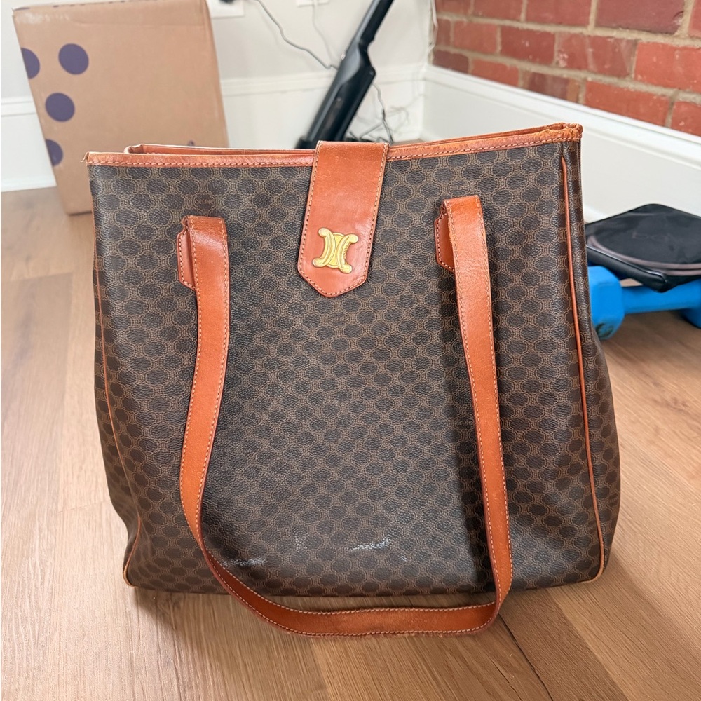 Celine Brown and Tan Tote Bag